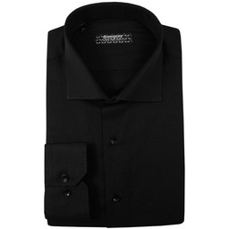 Czarna Bawełniana Koszula z Długim Rękawem -GRZEGORZ MODA