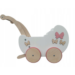 Wózek dla lalek drewniany pchacz jeździk drewniany pchacz