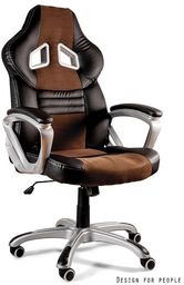 Fotel gabinetowy biurowy dynamiq v15 czarno-brązowy unique