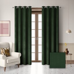 Zasłona Gotowa Na Przelotkach Zieleń Butelkowa Zaciemniająca 135X260-327