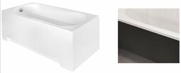 Besco Aria 130x70cm wanna prostokątna + obudowa CZARNY