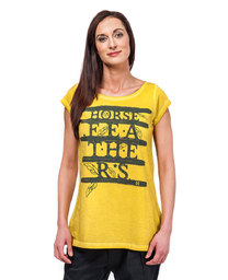 t-shirt damski HORSEFEATHERS FEATHERS TOP (washed yellow)