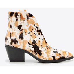 Damskie kowbojki z naturalnego włosia w krowie łaty