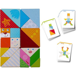 HABA 305777 Arranging Game Funny Faces Tangram, with