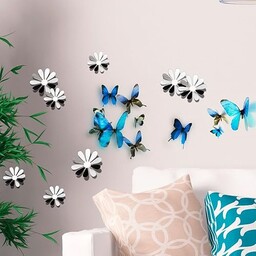 Naklejki 3D - Opakowanie 18 niebieskich motyli