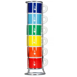 Zestaw filiżanek do espresso na stojaku Bialetti Color