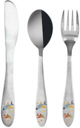 Sztućce dla dzieci stalowe samolot 3 el.