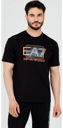 EA7 Czarny t-shirt z holograficznym logo, Wybierz rozmiar