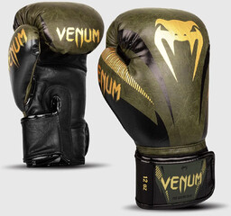 Venum Rękawice Bokserskie Impact Khaki/Gold