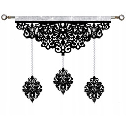 Firana nowoczesna Ekran ażur Girlanda z kryształkami Glamur