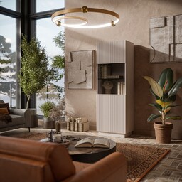 Witryna jednodrzwiowa kaszmir mat 60 x 178 cm