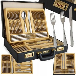 Komplet Sztućców Walizka Zestaw Sztućce Stal Nierdzewna 72EL