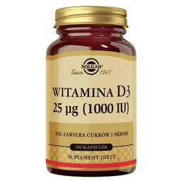Solgar Witamina D3 1000 IU, 100 kaps. ->