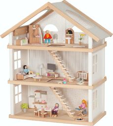 Drewniany trzypoziomowy domek dla lalek White 51491-Goki, odgrywanie