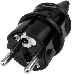 Wtyczka 230V 16A IP44 UNISCHUKO uniwersalna czarna 10754