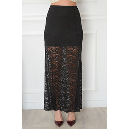 Spódnica maxi z koronki czarna Instex