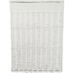 Biały Kosz Wiklinowy Z Materiałem 67 L