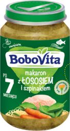 BoboVita Makaron z łososiem i szpinakiem, po 7