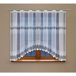 Firanka żakardowa odpasowana z wszytą taśmą marszczącą 160