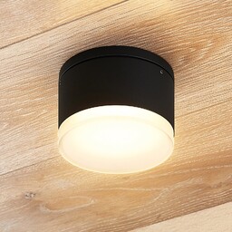 Zewnętrzna Lampa Lindby, Mathea, czarny, metal, nowoczesny