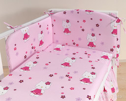MAMO-TATO Ochraniacz do łóżeczka 70x140 Kotki różowe