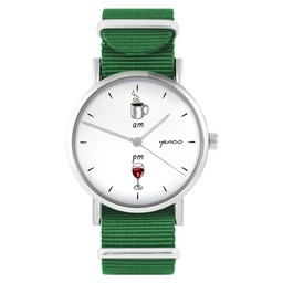 Pakamera Zegarek - Kawa i wino - zielony,