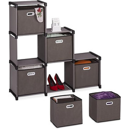 Relaxdays Regał schodkowy z pudełkami, regał wtykowy "zrób