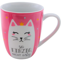 Dekohelden24 Kubek do kawy/filiżanka z porcelany, motyw: kot,