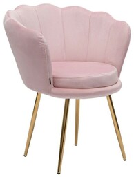 Krzesło SHELL DC-6099 różowy welur złota noga