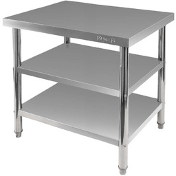 Stół gastronomiczny ze stali nierdzewnej centralny z dwiema