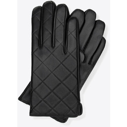 Męskie rękawiczki ze skóry naturalnej z przeszyciami czarne