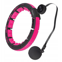 HHM16 Hula Hop Black/pink Z Magnesami I Obciążnikiem
