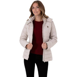 US POLO ASSN BEŻOWA KURTKA PARKA Z ODPINANYM
