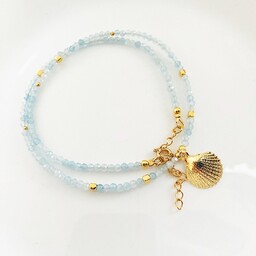 Pakamera Naszyjnik AKWAMARYN, kamienie naturalne choker