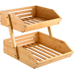 Kesper Organizer kuchenny z dwoma koszykami, bambus