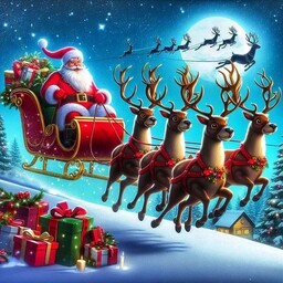 PUZZLE ŚWIĄTECZNE RENIFER SANIE MIKOŁAJ A3 252 el