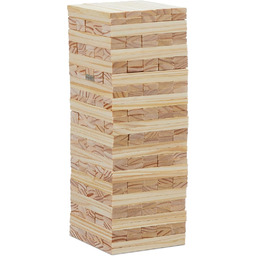 Relaxdays Wieża ruchoma XL, drewno, 200 drewnianych klocków,