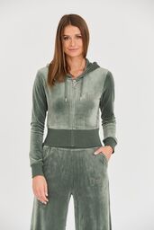 JUICY COUTURE Zielona damska bluza Marissa Velour Track