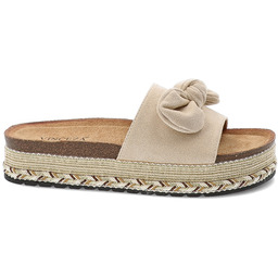 Vinceza Beżowe Klapki Stylowe Obuwie Damskie Na Platformie