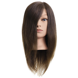 Efalock, główka fryzjerska, treningowa Hanna, włosy ludzkie, brązowe,