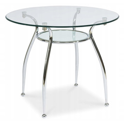 Stół szklany z półką do jadalni Finezja A