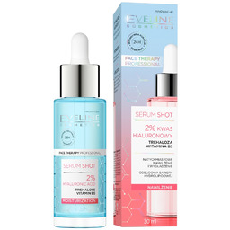 Eveline Serum Shot, kuracja nawilżająca, 2% kwas hialuronowy,