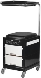 Pomocnik - taboret do pedicure 16 plus czarny/biały