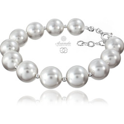 Perły Kryształy Bransoletka Srebro Certyfikat