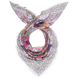 Damska chusta wzory biała Passigatti