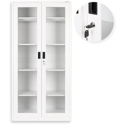 Szafa metalowa medyczna lekarska witryna Boston: biała