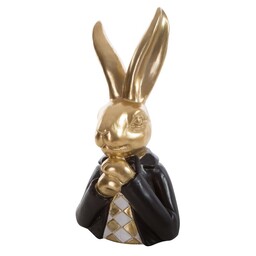 Eurofirany Figurka wielkanocna 154B 21x17x41 Zając złota czarna