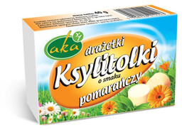 Drażetki bez cukru Ksylitolki pomarańczowe z ksylitolem 40g