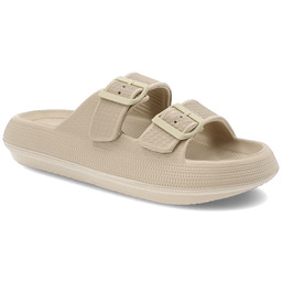 Vinceza Beżowe Klapki Wygodne Obuwie Damskie