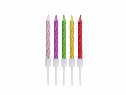 Świeczki urodzinowe metaliczne kolorowe - 8 cm -